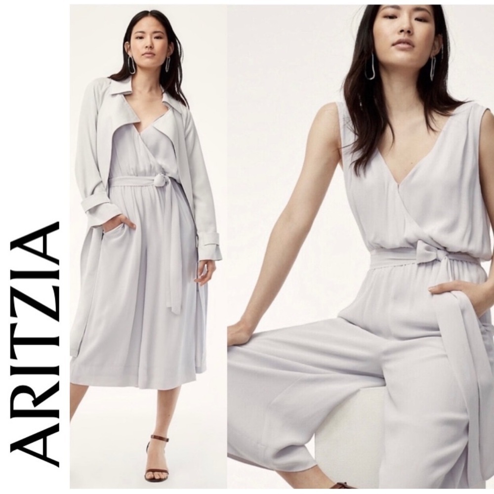 Aritzia Babaton Maximillian Cropped Palazzo Jumpsuit S